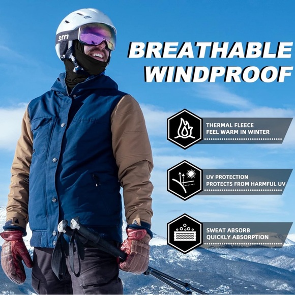 ROCKBROS Cold Weather Balaclava Ski Mask for Men Windproof Thermal New - Picture 7 of 10